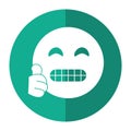 Grimacing face emoticon funny shadow