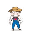 Grimacing Farmer Face Expression Vector Royalty Free Stock Photo