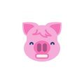 Grimacing Piggy Face Emoji flat icon