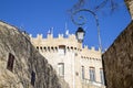The Grimaldi castle in the medieval village of Haut de Cagnes Royalty Free Stock Photo