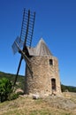 Grimaud, France - april 16 2016 : wind mill