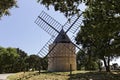 Grimaud, 17th century Saint Roch's windmill, Provence, France Royalty Free Stock Photo