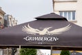 Grimbergen Belgian abbey beers sign text and logo bar brand restaurant pub terrace