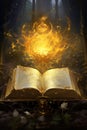 Grimoire of forbidden knowledge, its ethereal glow hinting at untold powers