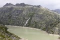 Grimsel Lake at Grimsel Pass in Switzerland. It connects the Hasli valley in the Bernese Oberland with Goms in Valais