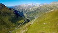 Grimsel pass in Alps from Furka pass in Switzerland