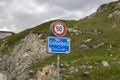 Signpost at Grimsel Pass in Switzerland. It connects the Hasli valley in the Bernese
