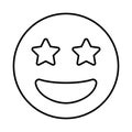 Grin stars Emoji Icon Royalty Free Stock Photo