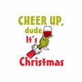 Grinch cheers hand Christmas T-shirt Clipart