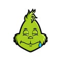 Grinch emoticon emoji Drooling Face icon Royalty Free Stock Photo