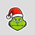 Grinch Christmas emoji emoticon Pouting Face Royalty Free Stock Photo