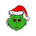 Grinch in enamored emoji sticker style icon