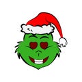 Grinch in eyes with hearts emoji icon