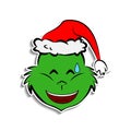 Grinch in eyes with hearts emoji sticker style icon