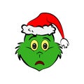 Grinch in frightened emoji icon