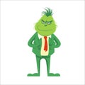 GRINCH FURRY WEARING SUIT FORMAL TO PARTY COSTUME