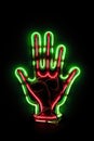 Grinch hands with ornament christmas neon light