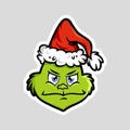 Grinch emoticon emoji Angry Face Royalty Free Stock Photo
