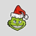 Grinch emoticon emoji Smirking Face Royalty Free Stock Photo