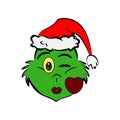 Grinch in send a kiss emoji icon