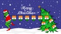 Grinch steals national flag of India illustration. Green Ogre in Christmas poster