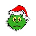 Grinch in surprised emoji sticker style icon