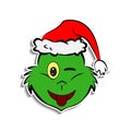 Grinch in tease emoji sticker style icon