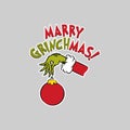 Merry Christmas Grinchmas Tshirt Clip art