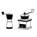 Grind Together: Pair of Coffee Grinder Vectors