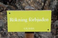 A sign on the island of Grinda in the Stockholm archipelago Royalty Free Stock Photo