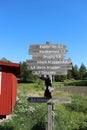 A sign on the island of Grinda in the Stockholm archipelago Royalty Free Stock Photo