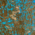 Grinded metal texture with remnants of blue paint Royalty Free Stock Photo