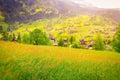 Grindelwald alpine village near Interlaken in the canton of Bern, Swiss alps