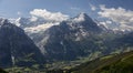 Grindelwald and Eiger pan Royalty Free Stock Photo