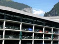 Grindelwald, Switzerland. 08/07/2009. Parking for multi-storey cars