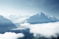 Grindelwald valley from the top of First mountain Royalty Free Stock Photo