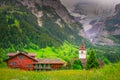 Grindelwald alpine village near Interlaken in the canton of Bern, Swiss alps