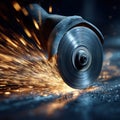 Grinder Cutting Metal with Sparks Flying Royalty Free Stock Photo