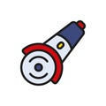 Grinder icon in color with line for mechanic, workshop, and industry content Royalty Free Stock Photo