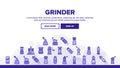 Grinder Pepper Salt Landing Header Vector