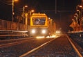 A grinder used to maintain rail tracks rests in a Melbourne siding.