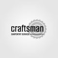 Grinding craftsman carpentry service vintage retro logo design illustration