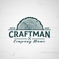 Grinding Craftsman Carpentry Vintage Retro Creative Idea Logo Design Vector Illustration Template