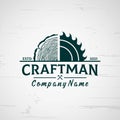 Grinding Craftsman Carpentry Vintage Retro Creative Logo Design Vector Illustration Template