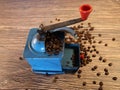 Grinding machine coffee beans old manual metal grinder