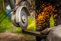 Grinding metal close up Royalty Free Stock Photo