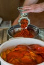 Grinding paprika for Ajvar