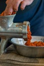 Grinding paprika for Ajvar