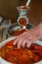 Grinding paprika for Ajvar