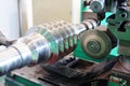 Grinding, sharpening and machining of the worm shaft on a turning-backing machine